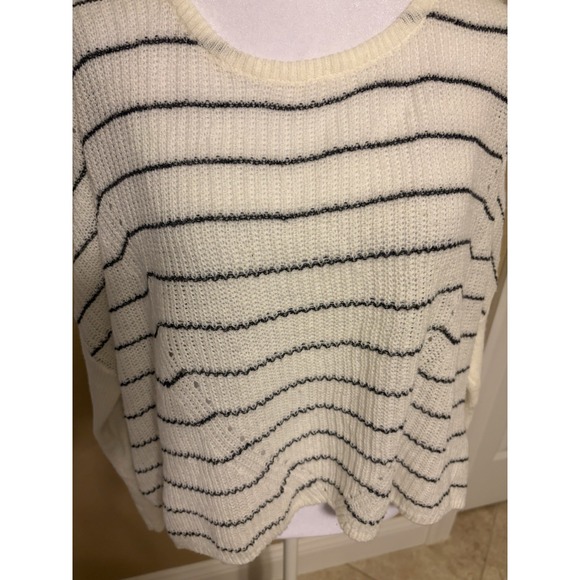 Rip Curl Long Sleeve Lightweight Dark Gray Striped Sweater, Oversized Crop, M - Picture 3 of 8